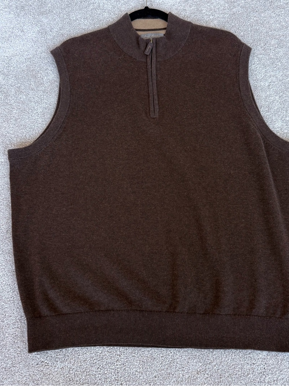 Daniel Cremieux Signature Collection Brown Supima Cotton 1/4-Zip Sweater Vest XL